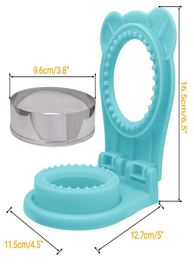 Litoexpe 1 Pack Uncrustable Sandwich Maker, Circle Shape Sandwiches Pocket 3.7 Inch Sandwich Cutter and Sealer, Easy Sandwich Cutter for Kids Breakfast and Lunchboxes, Light Blue - Image 2